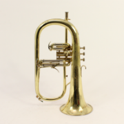 Gebruikte Couesnon Monopole flugelhorn Bb zijaanzicht vintage blaasinstrument met warme klank