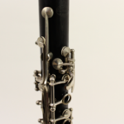 Detail van grenadillahout van Buffet Crampon E11 klarinet