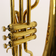 Detail van de ventielen King Liberty 2B trombone